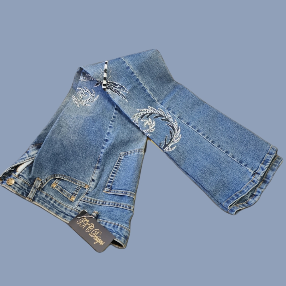 TKC Designs Beaded Bootcut NWT Jeans